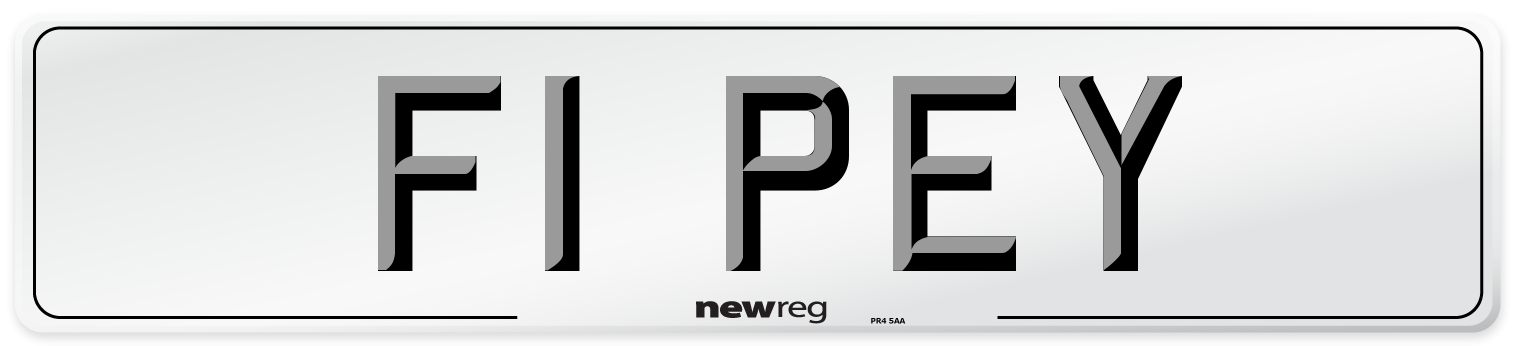F1 PEY Number Plate from New Reg